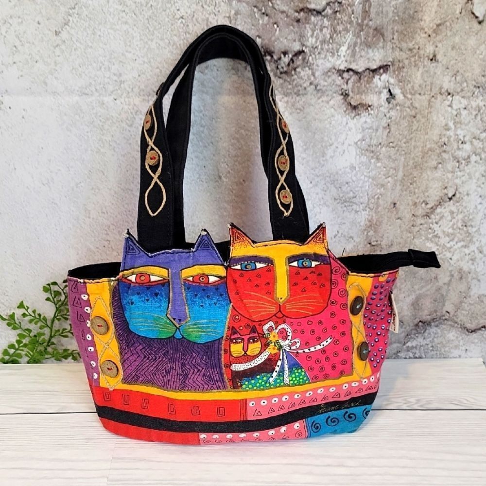 Laurel Burch Feline Friends Colorful Medium Tote bag